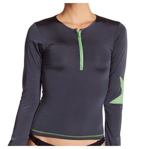 Letarte Rash Guard in Graphite & Lime